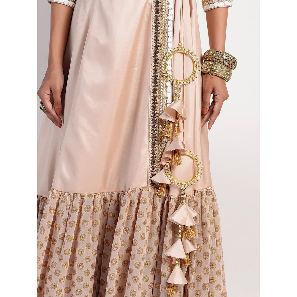 Rishi & Vibhuti Peach Embellished Dress