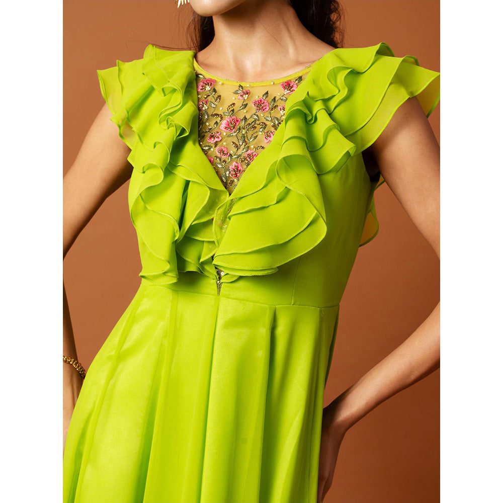 Ritambh by Rishi & Sachin Green Rosa Gown