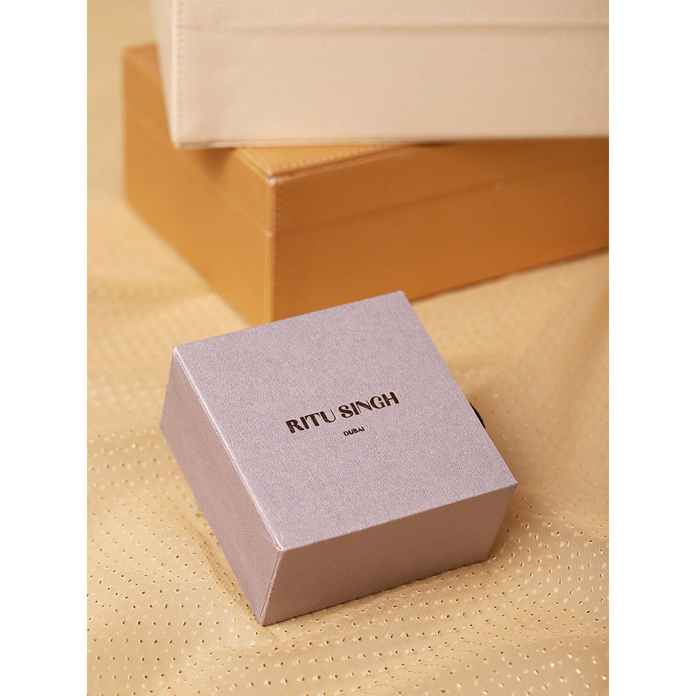 Ritu Singh Dual Tone Diamond and Semi Precious Stone Neckpiece with Earrings