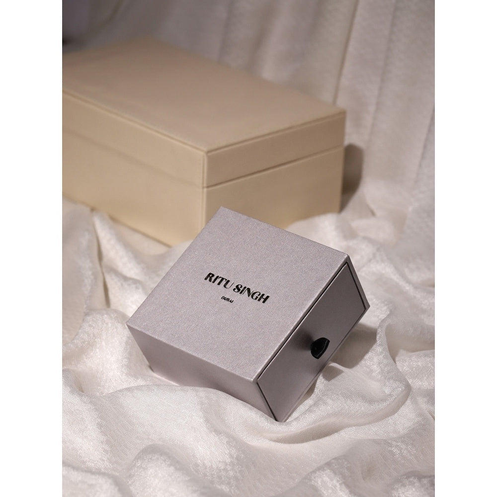 Ritu Singh Maroon and Diamond Stone Earrings