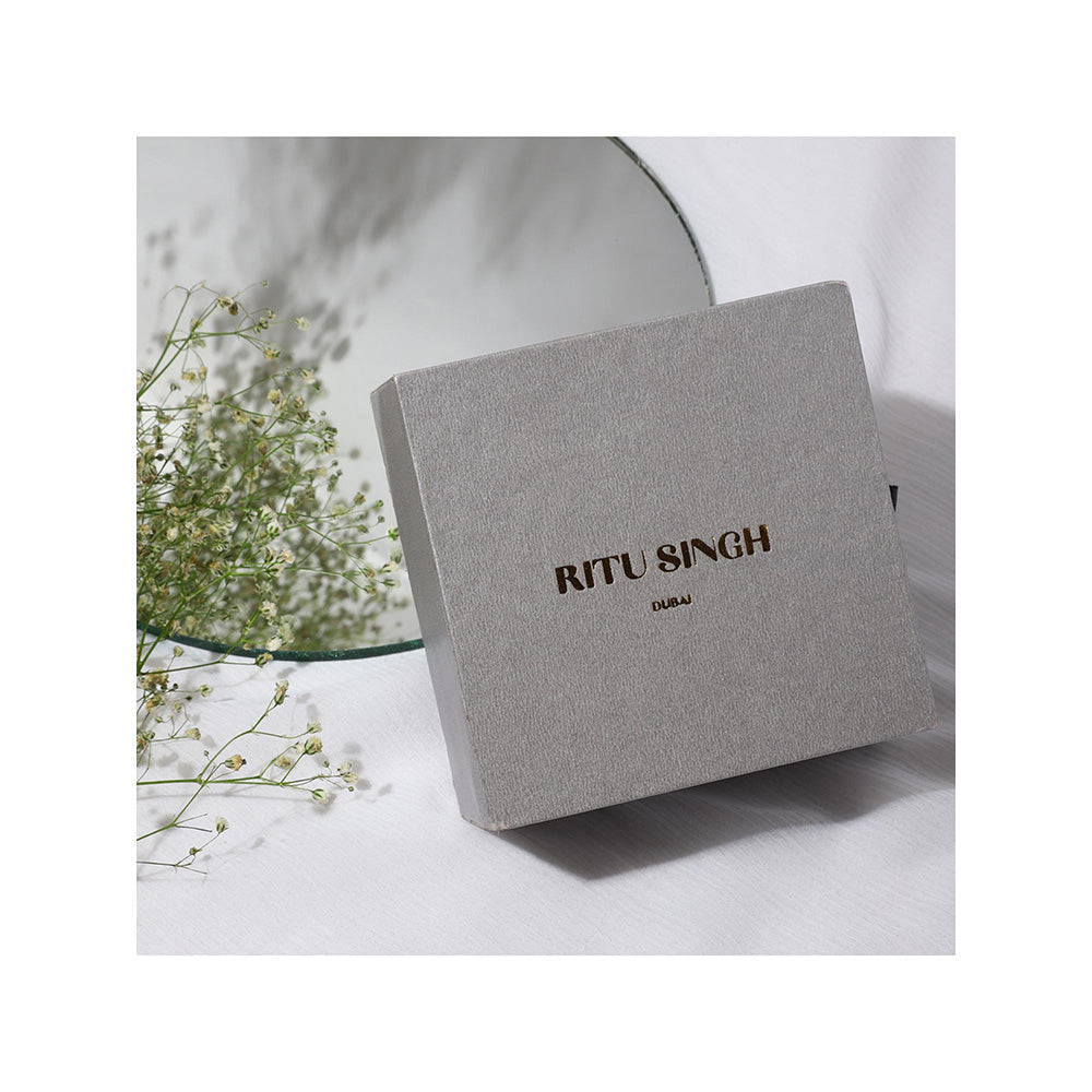 Ritu Singh Turquoise Blue Contemporary Hoop Earrings