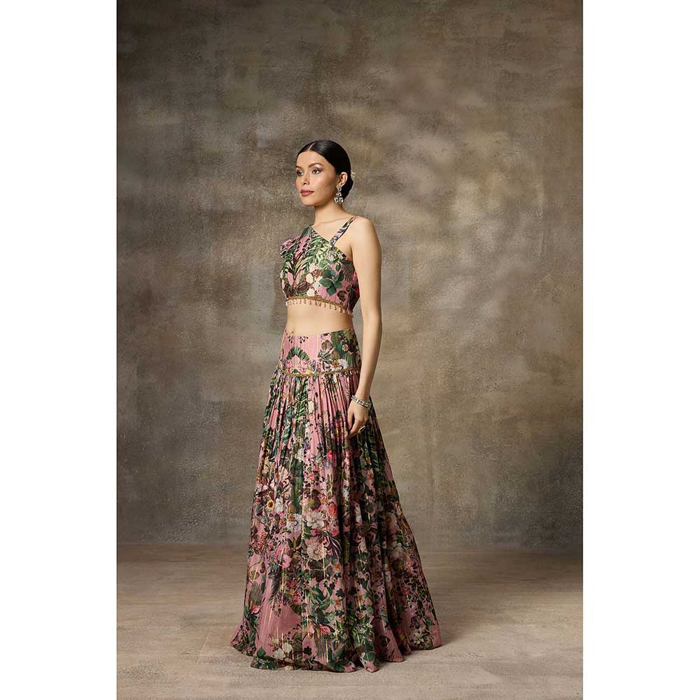 Rivaar by Rocky Star Pink Printed Lehenga with Blouse (Set of 2)