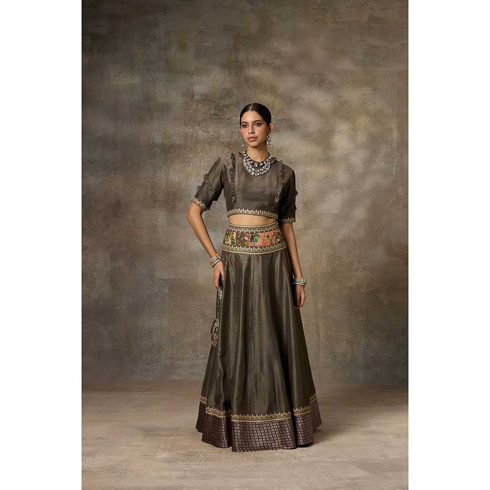 Rivaar by Rocky Star Grey Blouse with Lehenga (Set of 2)