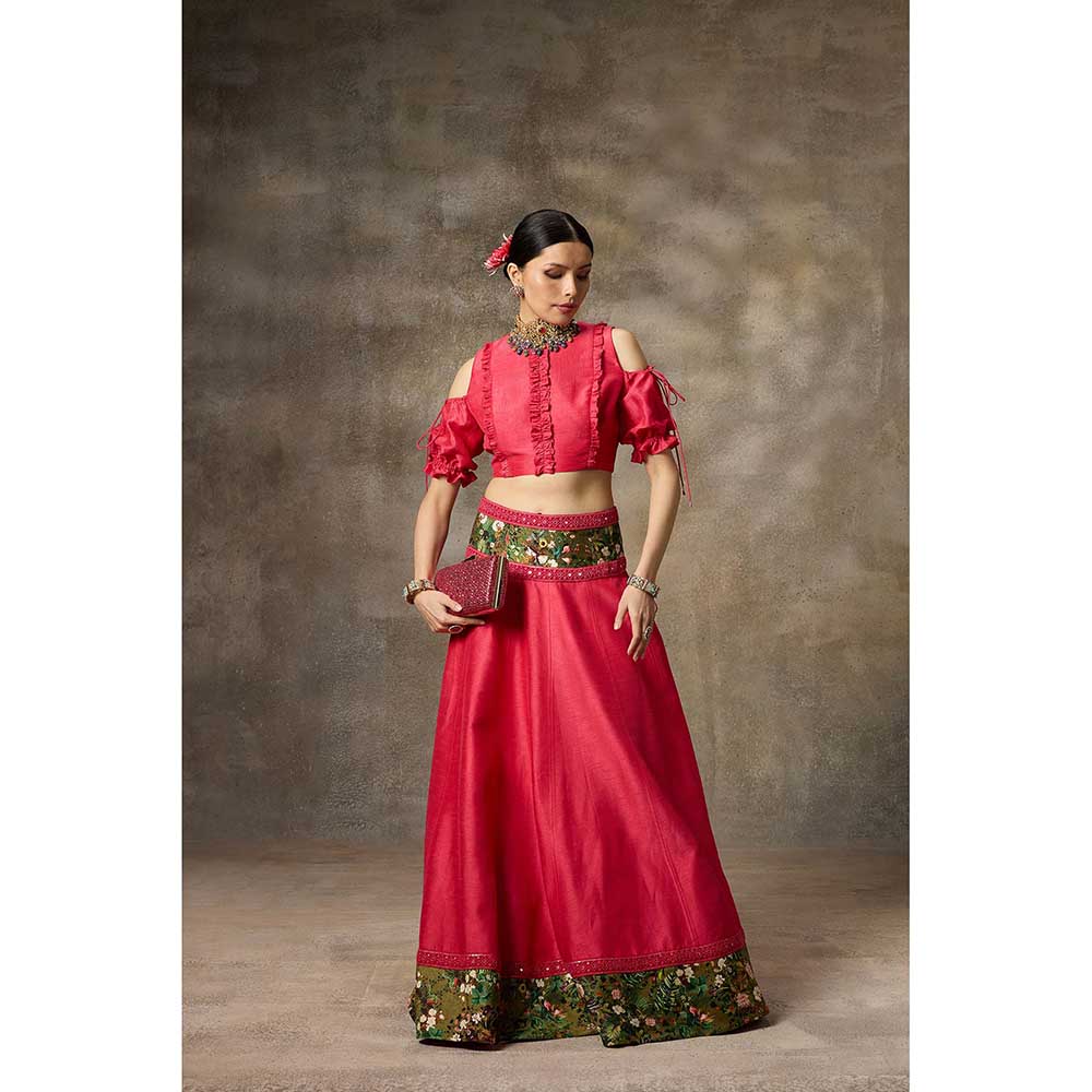 Rivaar by Rocky Star Pink Blouse with Lehenga (Set of 2)