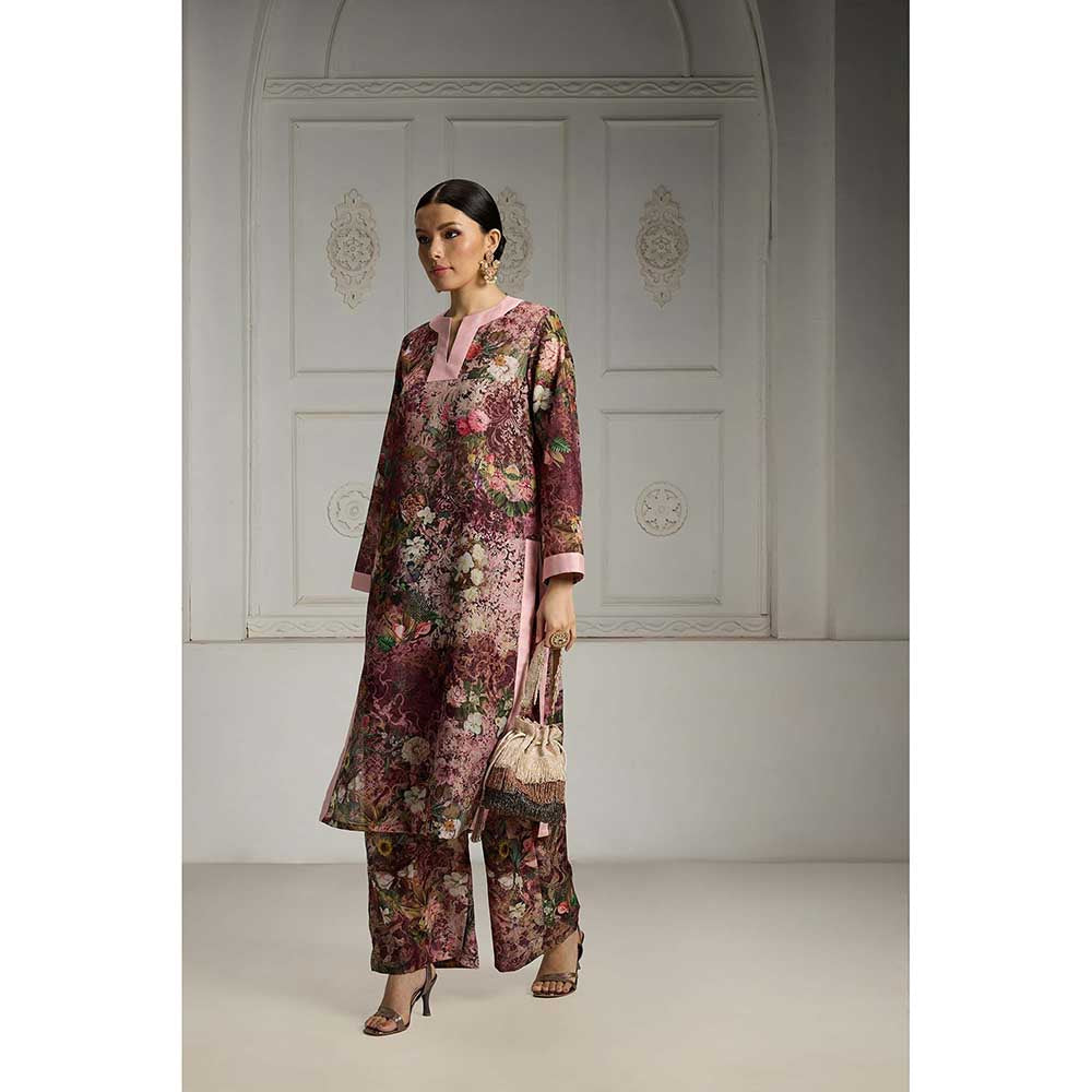 Rivaar by Rocky Star Maroon Floral Printed Co-Ord (Set of 2)