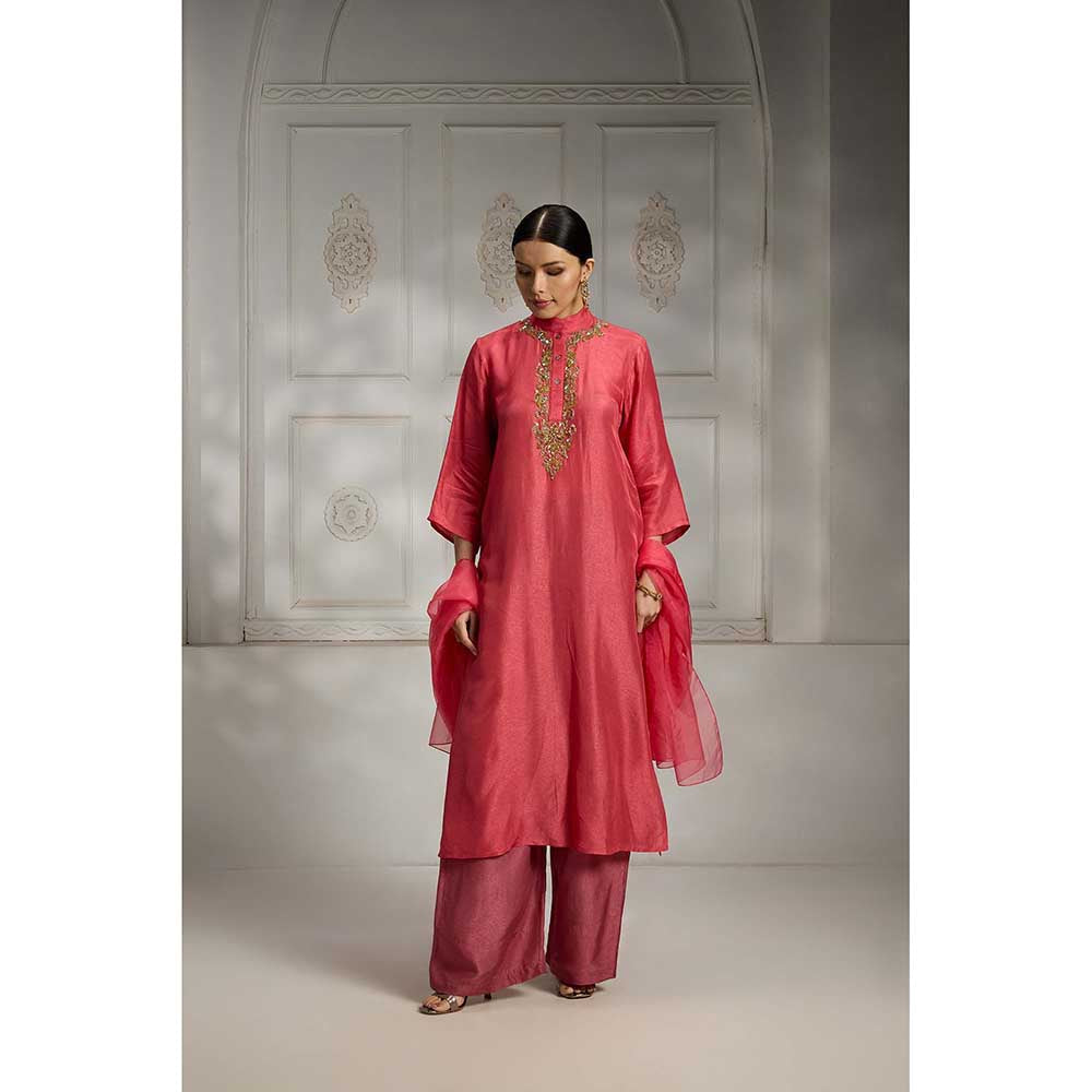 Rivaar by Rocky Star Pink Embroidered Kurta