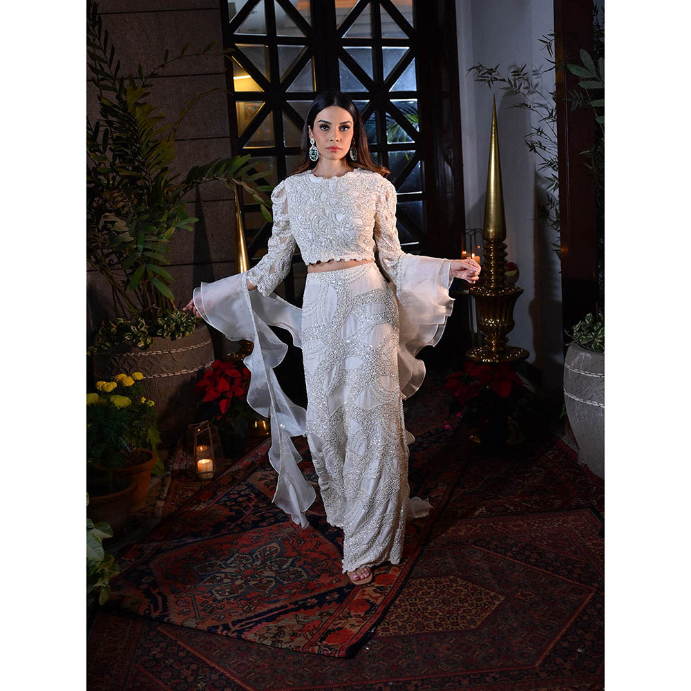 Rococo Noor Top and Skirt - White (Set of 3)