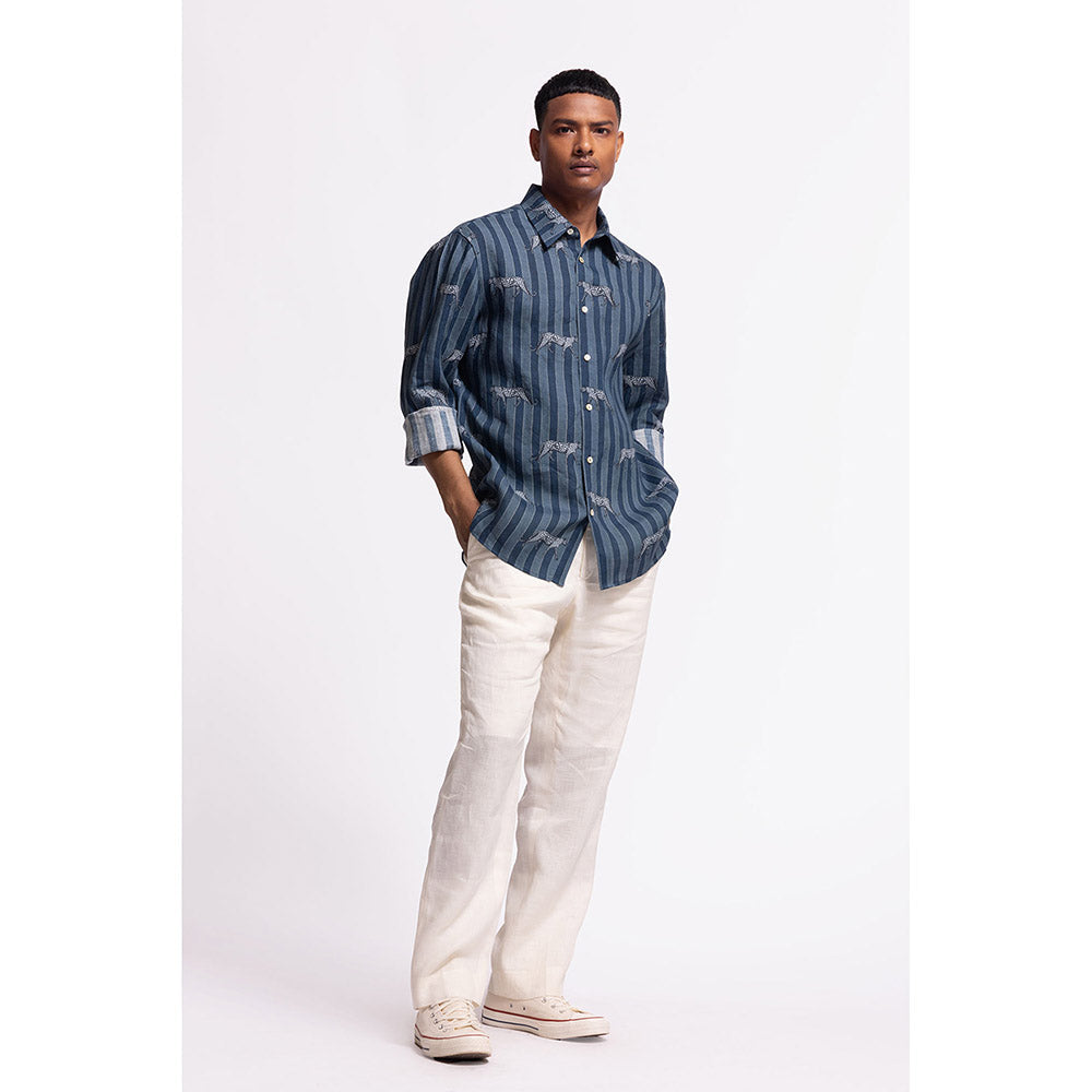 Rohit Bal Stripes Blue Shirt