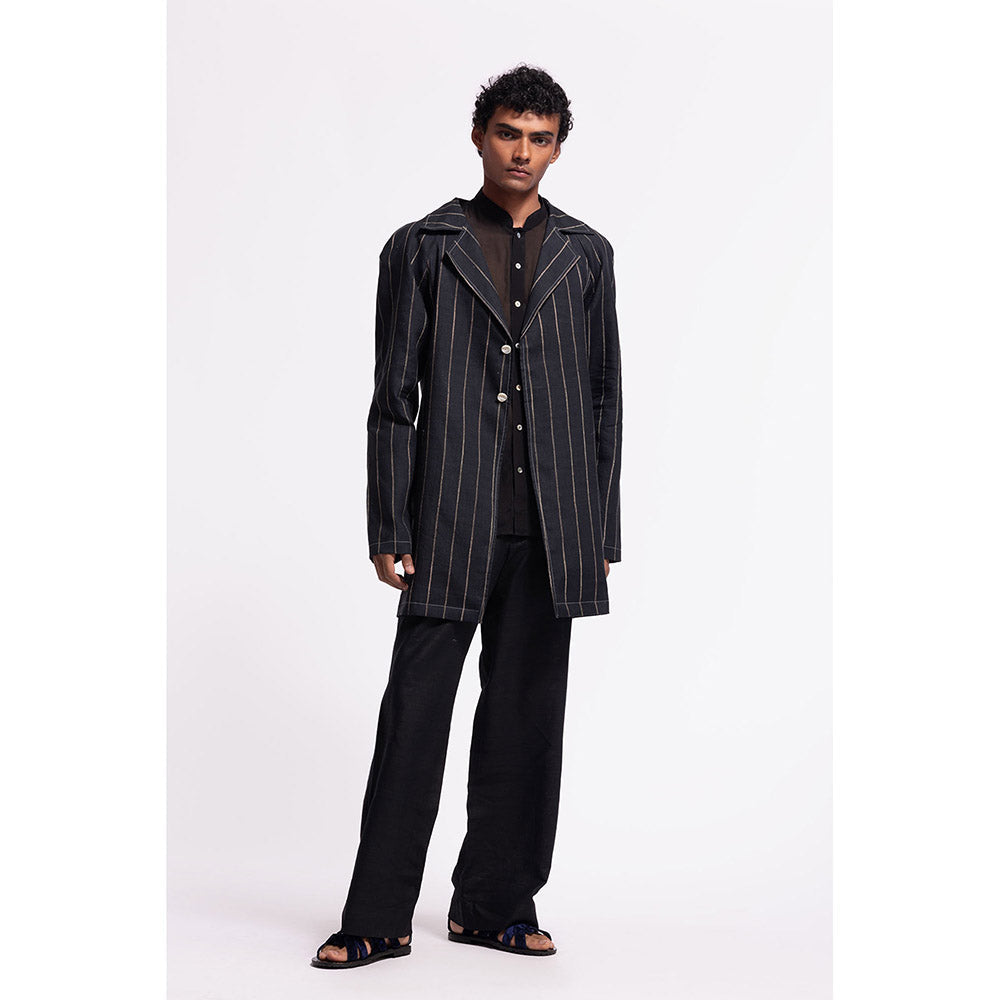 Rohit Bal Stripes Navy Blue Jacket