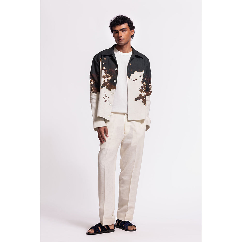 Rohit Bal Printed Ivory Crop Jacket