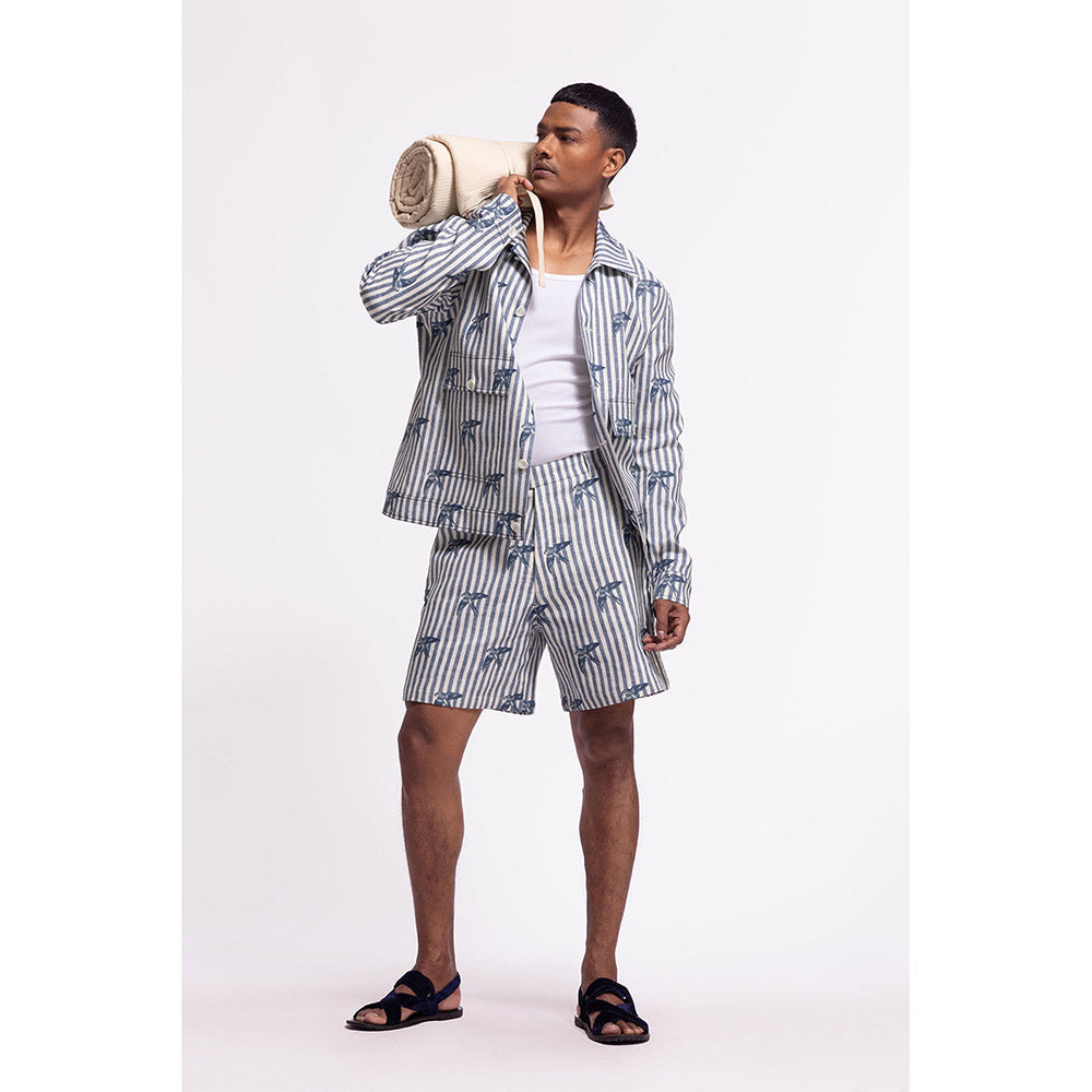 Rohit Bal Stripes Blue Crop Jacket