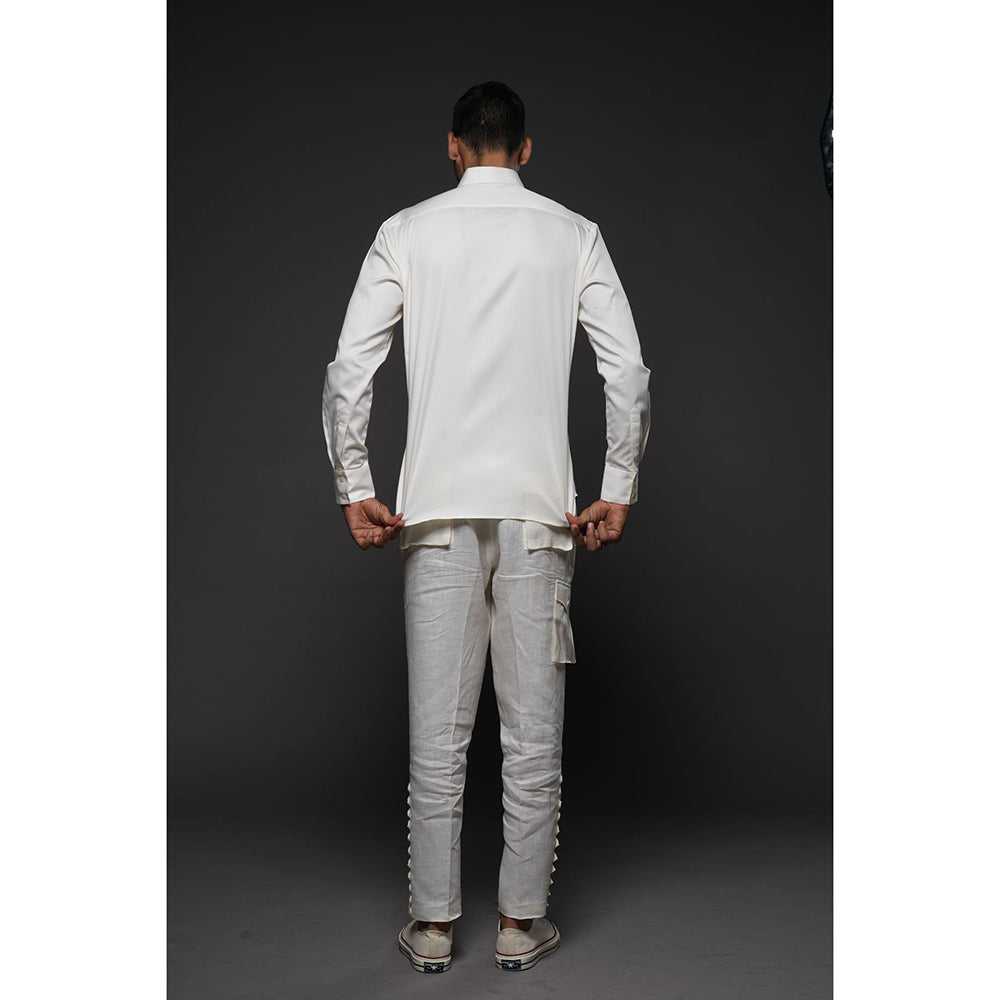 Rohit Bal White Men Printed Shirt