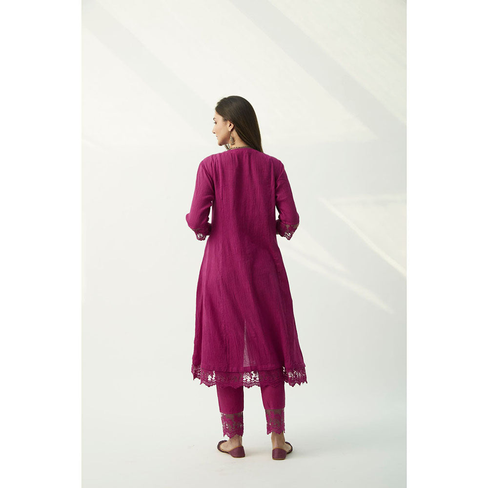 Roze Mahjabeen Magenta Pants