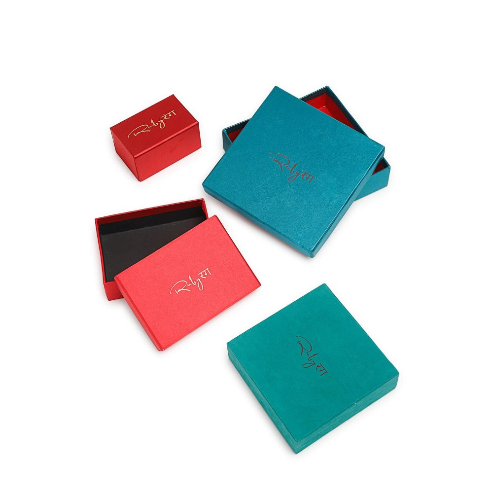 RUBY RAANG STUDIO Women Gold-Toned Contemporary Kundan Beads Drop Earrings