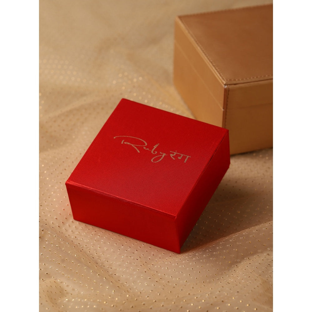 Ruby Raang Studio Chandelier Earrings With Pearl Detailing And Ear Chain