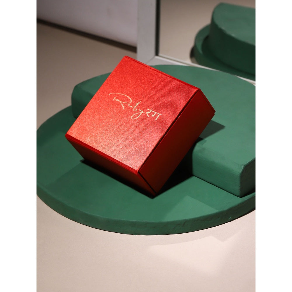 Ruby Raang Studio Double Kundan Maang Tikka With Pearl String