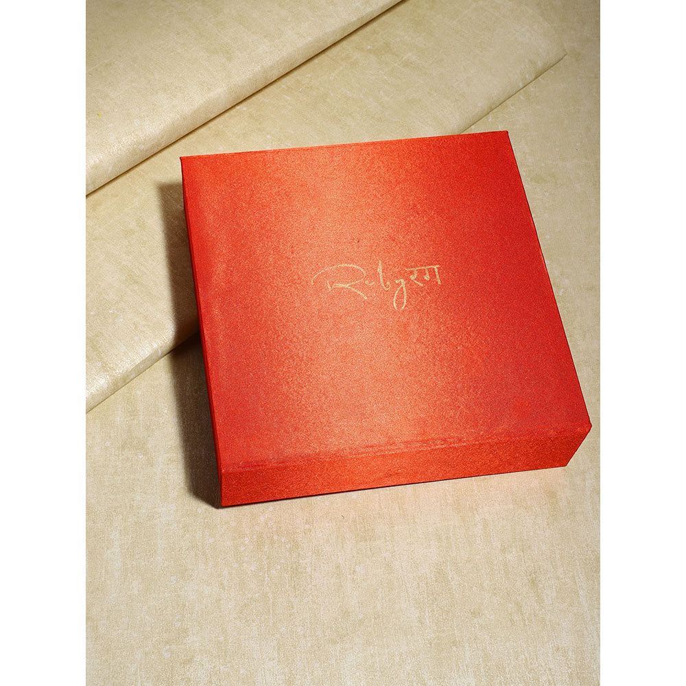 Ruby Raang Studio Gold-Plated White & Green Brass Kundan Harness