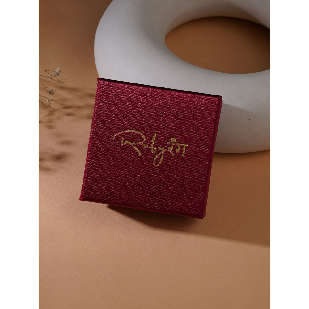 Ruby Raang Studio Black Stone Flower Studs