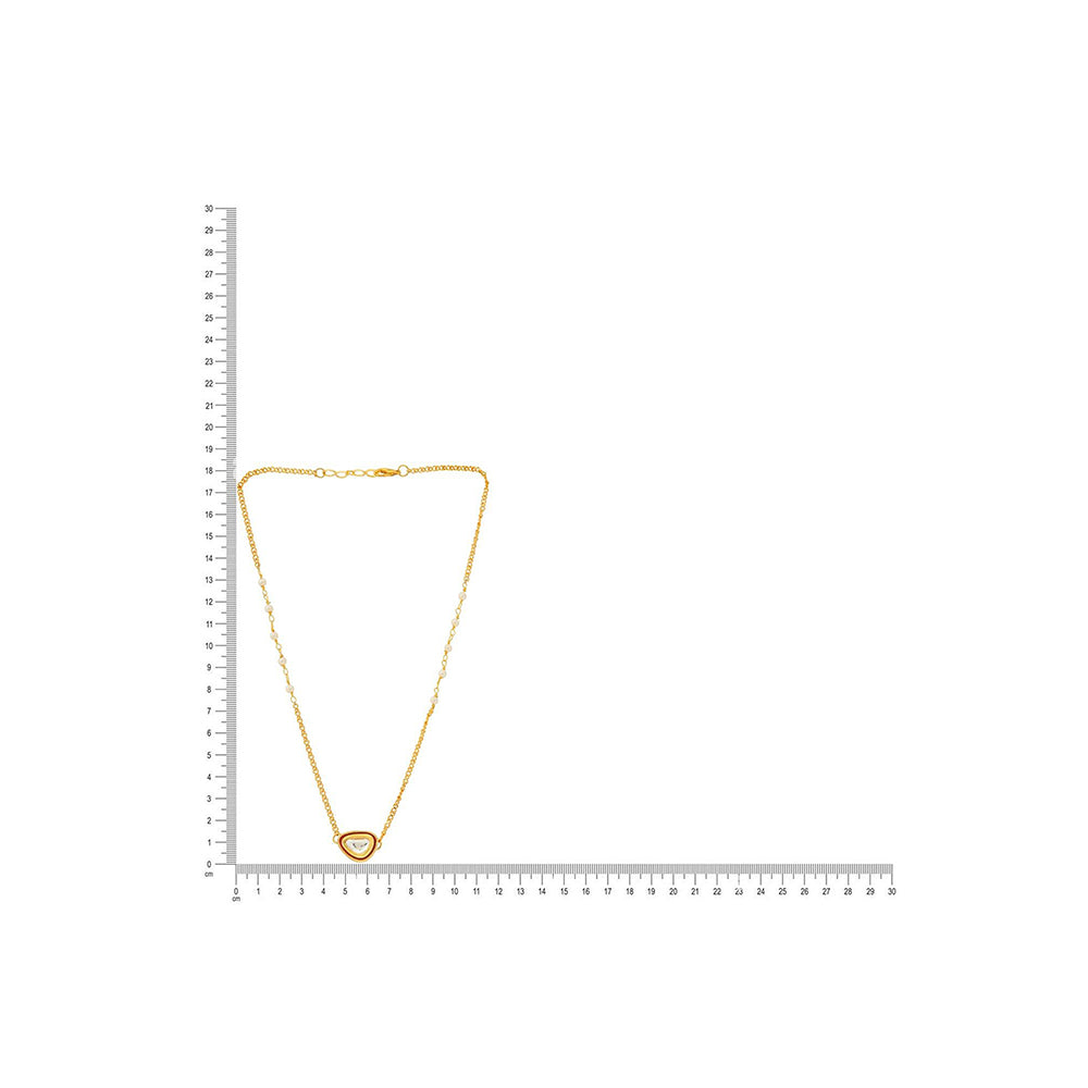 Ruby Raang Studio Gold Plated Kundan Necklace -Multi-Color