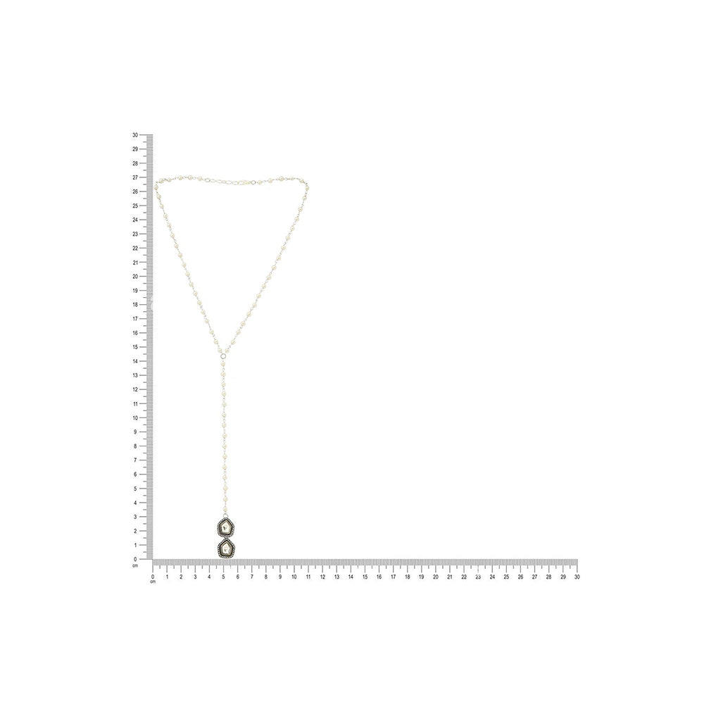 Ruby Raang Studio Beaded Kundan Necklace -White