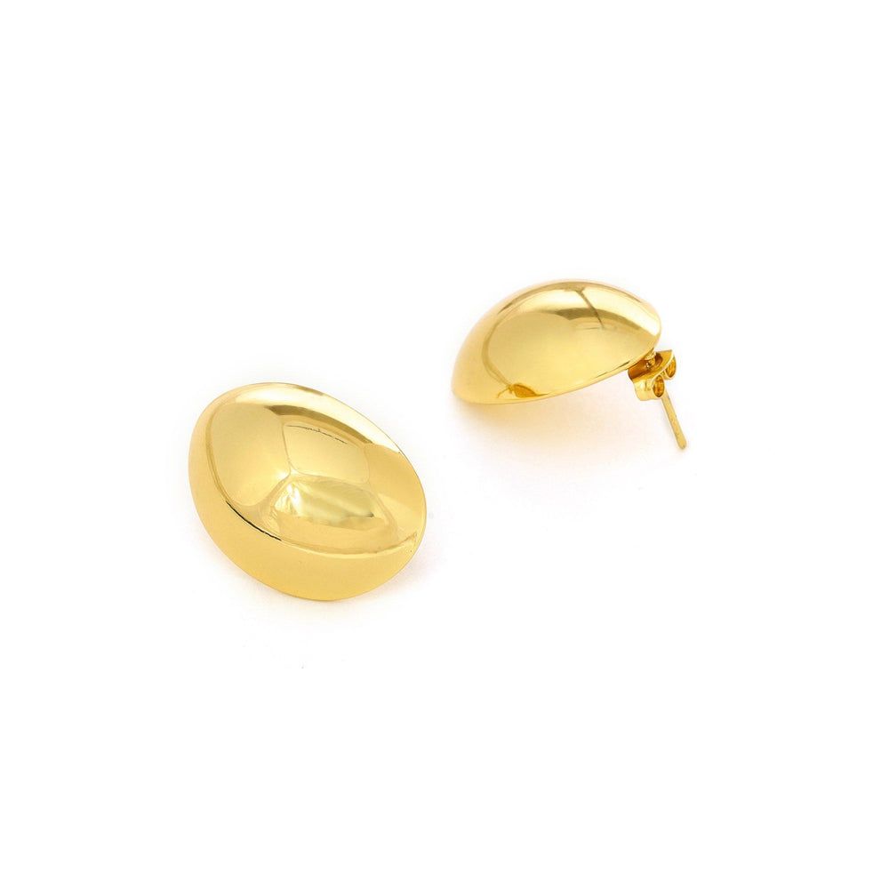 Ruby Raang Studio Golden Stud Earrings -Gold