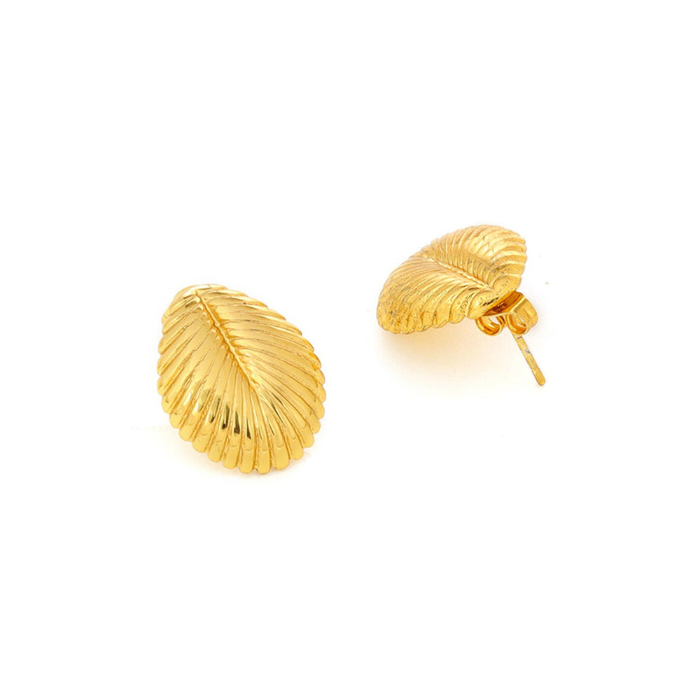 Ruby Raang Studio Golden Drop Earrings -Gold