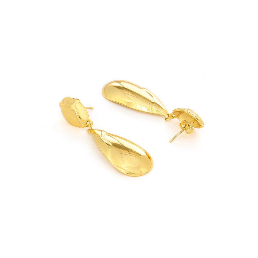 Ruby Raang Studio Golden Drop Earrings -Gold