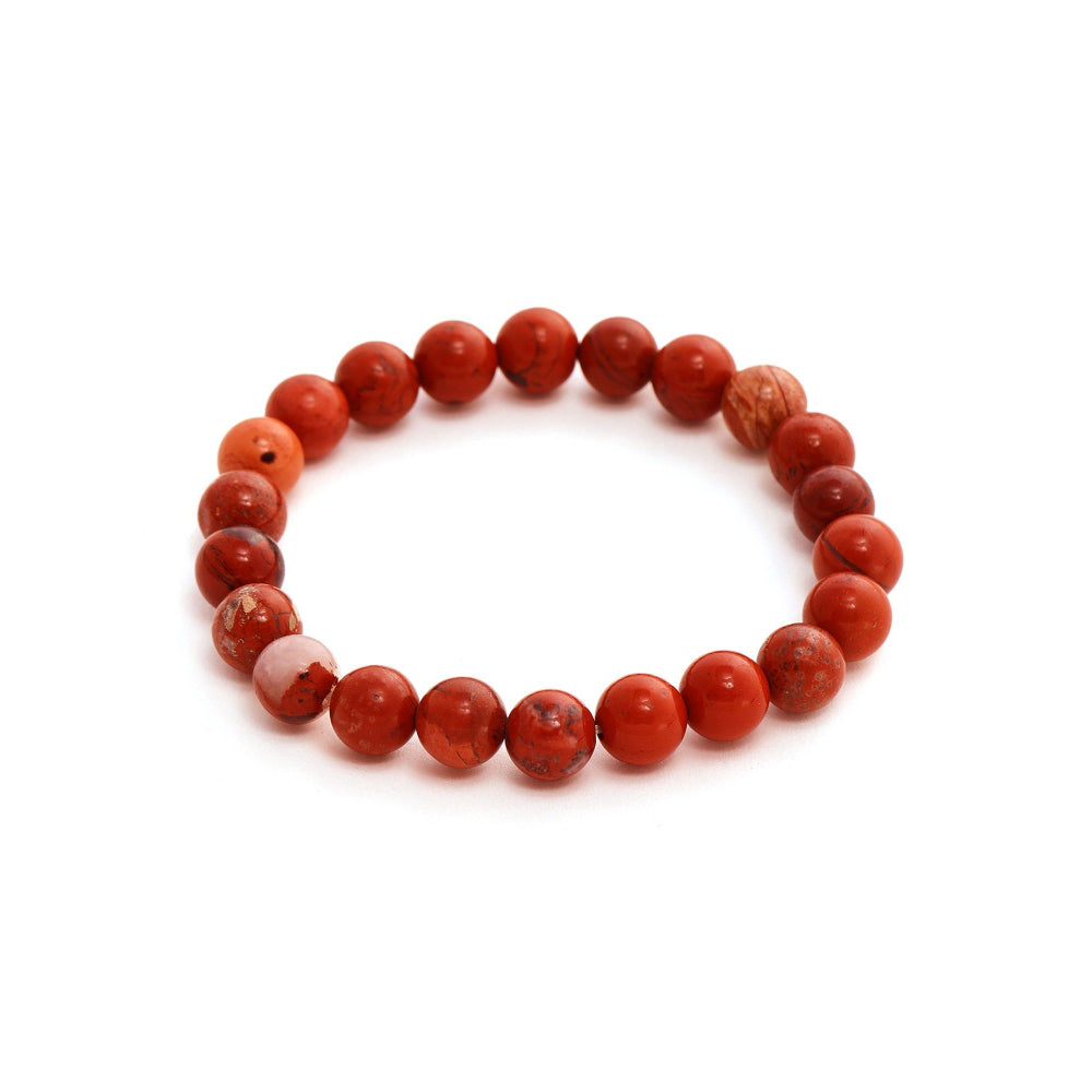 Ruby Raang Studio Maroon Jasper Elastic Bracelet