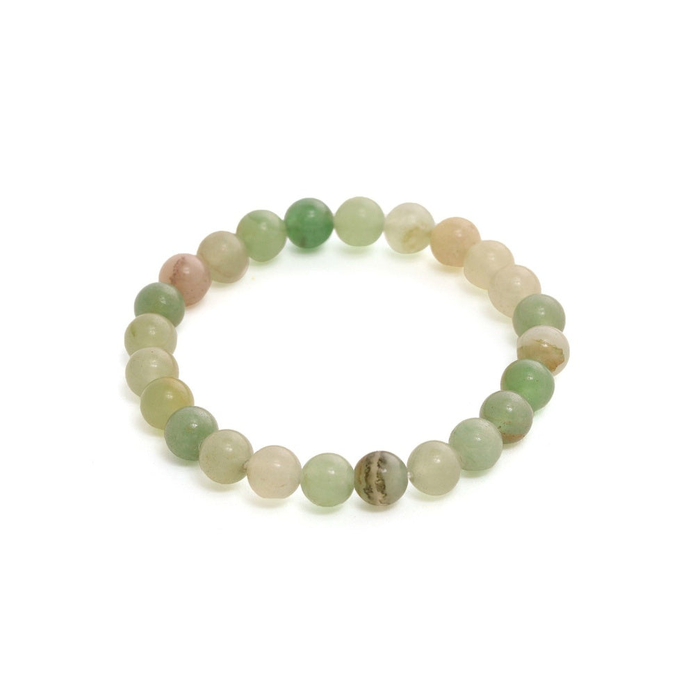 Ruby Raang Studio Green Avanturine Beads Elastic Bracelet -Green