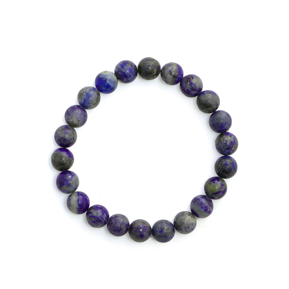 Ruby Raang Studio Lapis Lazuli Blue Tined Crystal Beads Bracelet