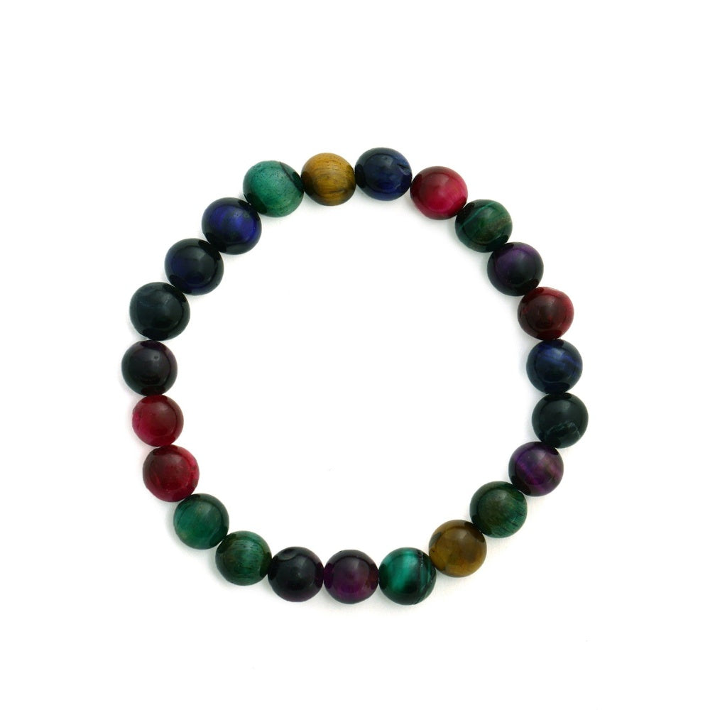 Ruby Raang Studio Red Carnelian, Lapis Lazuli, Amethyst & Green Avanturine Crystal Beads Bracelet