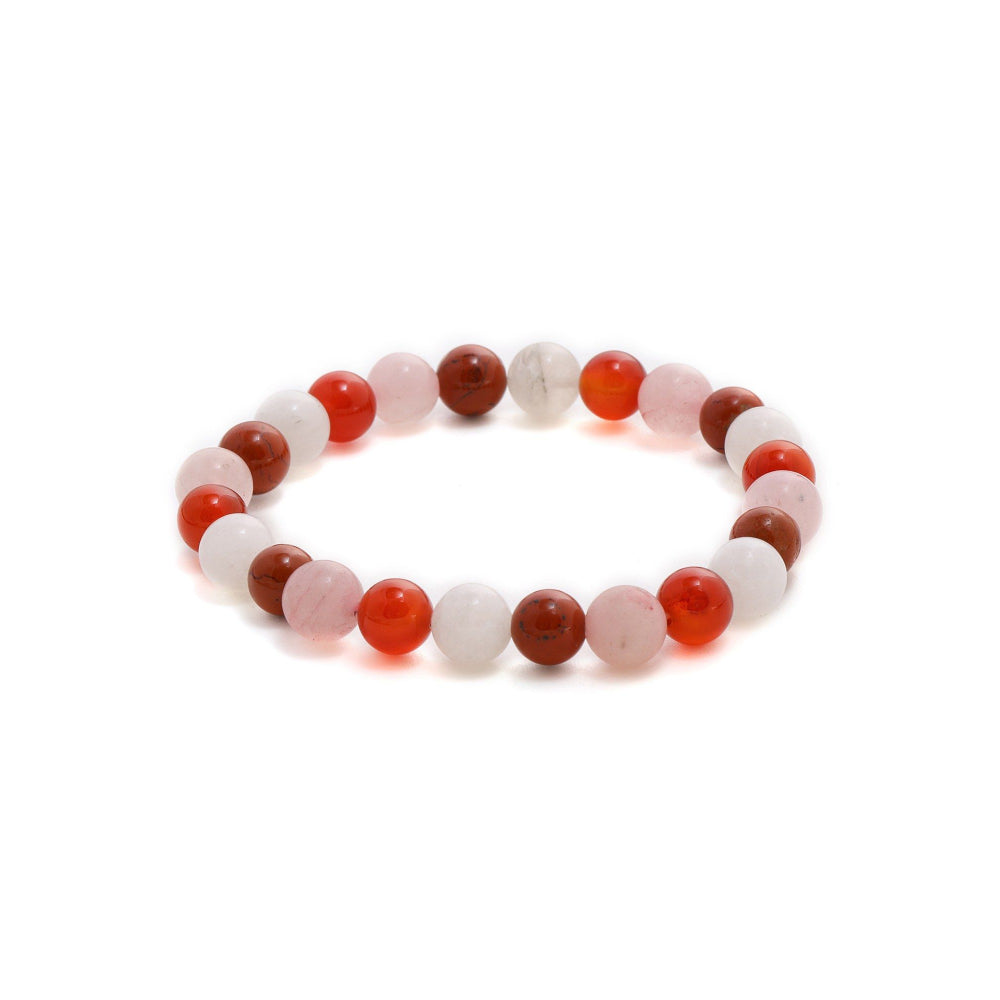 Ruby Raang Studio Red Carnelian, Amethyst Beads Bracelet -Multi-Color