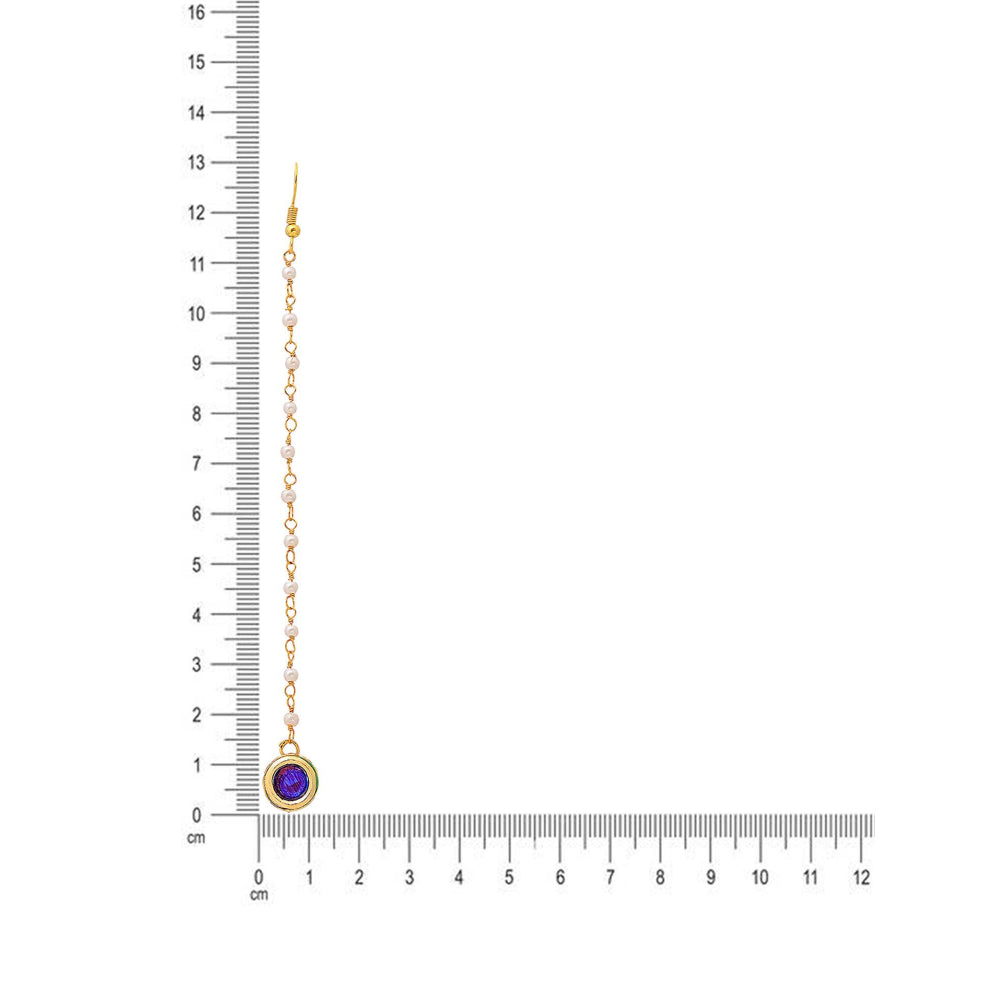 Ruby Raang Studio Blue Brass Gold Plated Kundan Maang Tikka