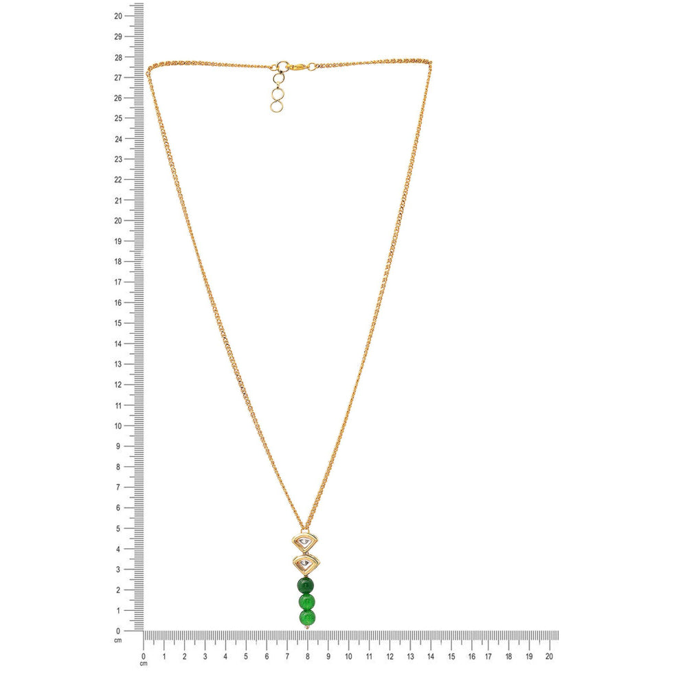Ruby Raang Studio Green Brass Gold Plated Kundan Necklace