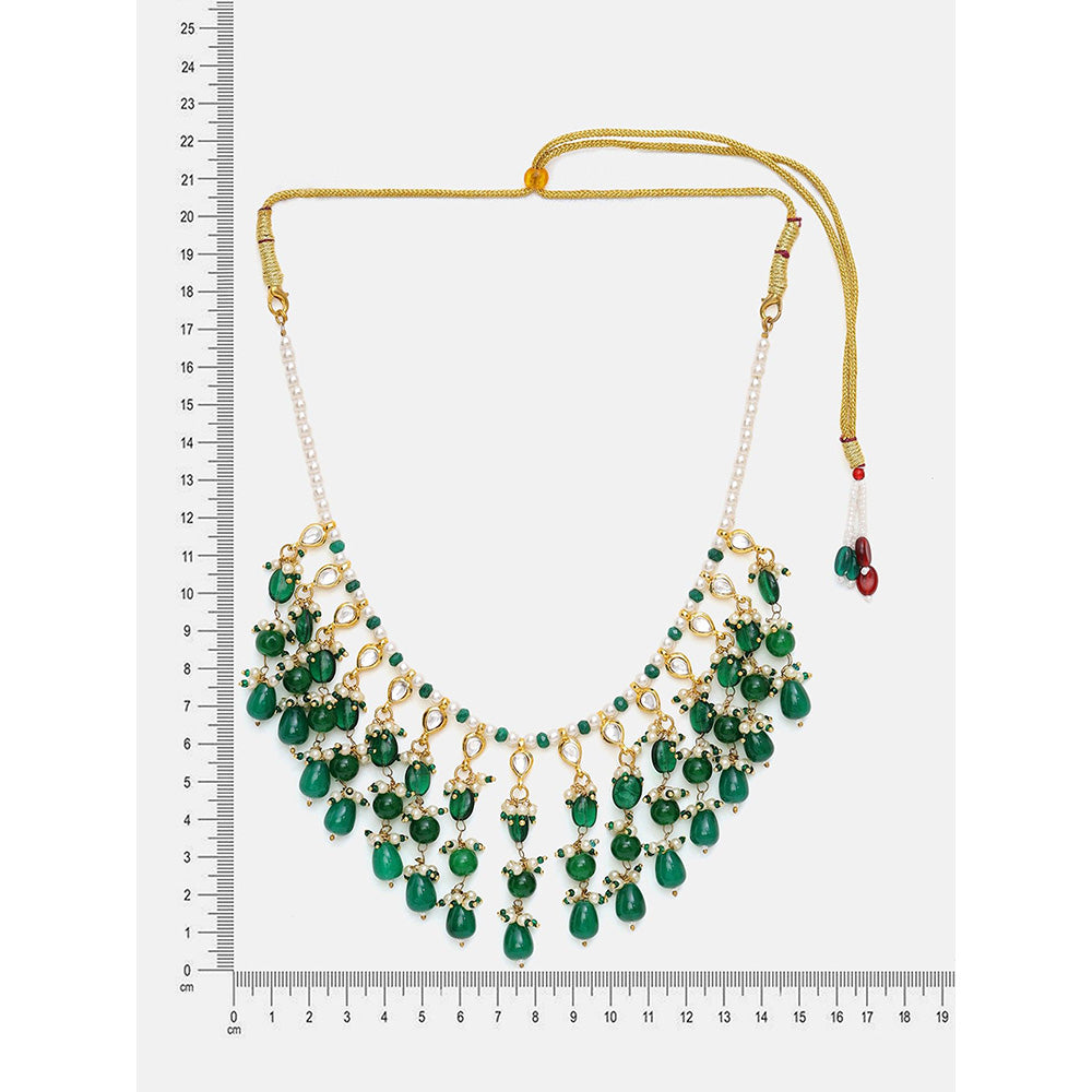 Ruby Raang Studio Kundan and Emerald Collar Necklace