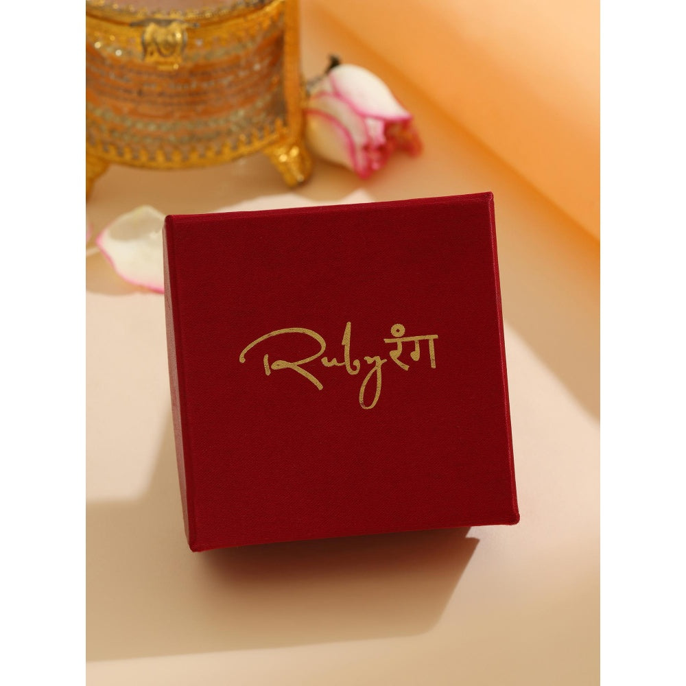 Ruby Raang Studio Emerald Green Long Kundan Drop Earrings