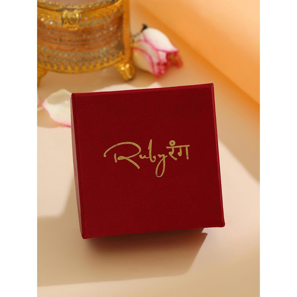 Ruby Raang Studio White Kundan Pearl Drop Earrings