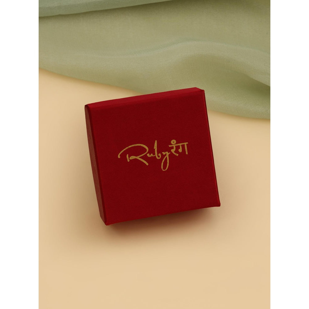 Ruby Raang Studio Mint Green Diamond and Stone Jhumka Earrings