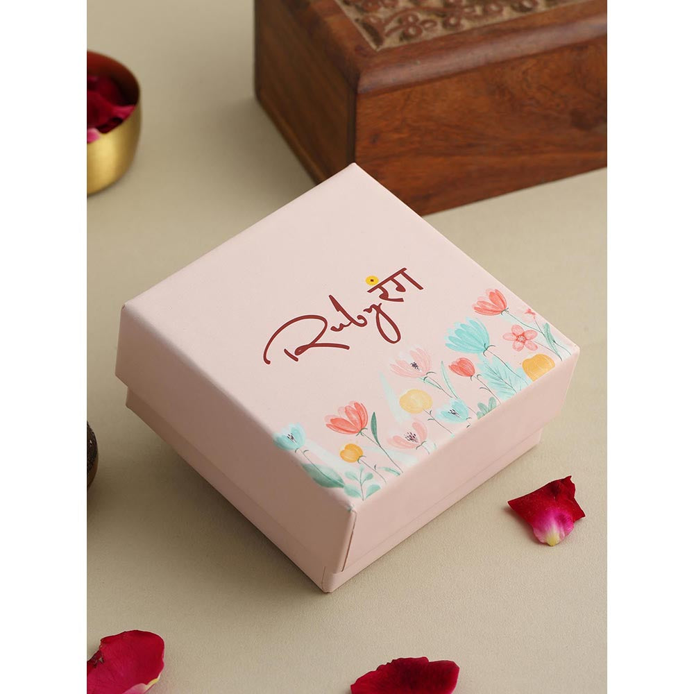 Ruby Raang Studio Womens White Kundan Maang Tikka with Earrings