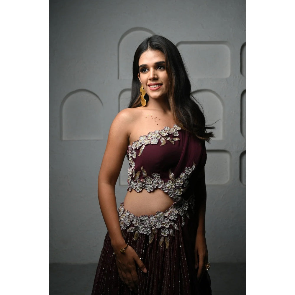 Ruhm Burgundy Elegance Gown