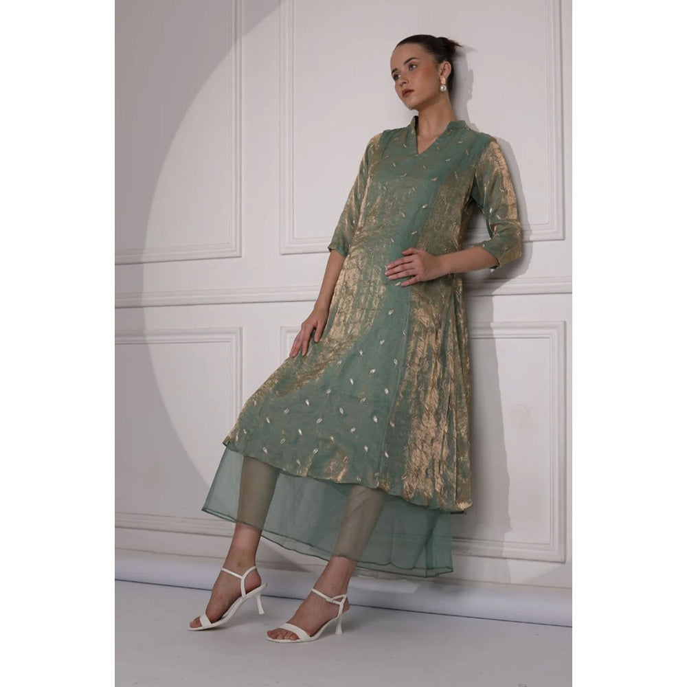 Ruhm Celadon Long Dress for Card Parties