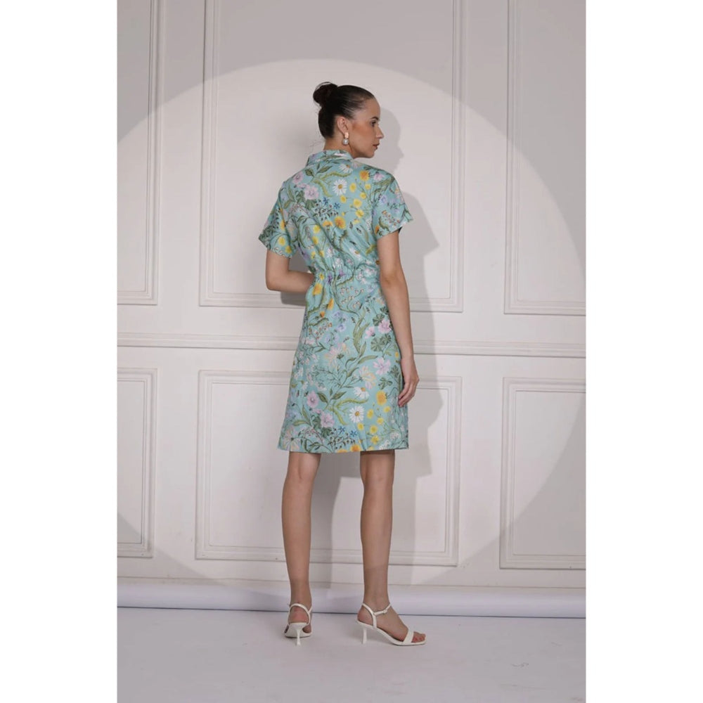 Ruhm Deep Violet Midi Dress with Handwork Details