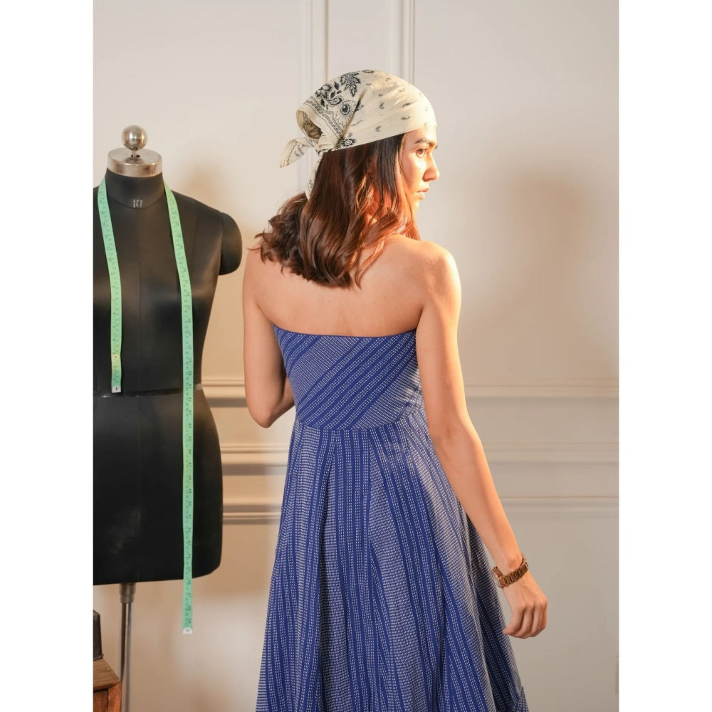Ruhm Blue Kantha Bloom Dress
