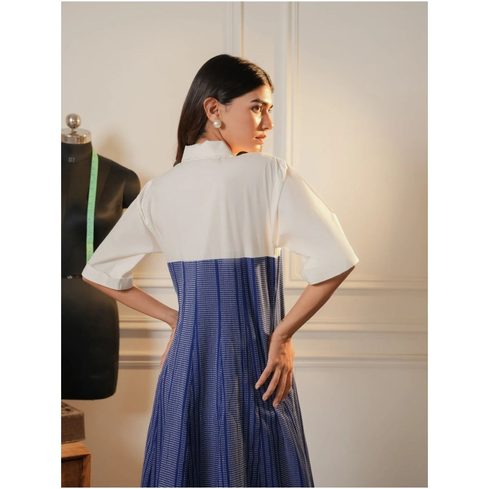 Ruhm Blue Kantha Panel Dress