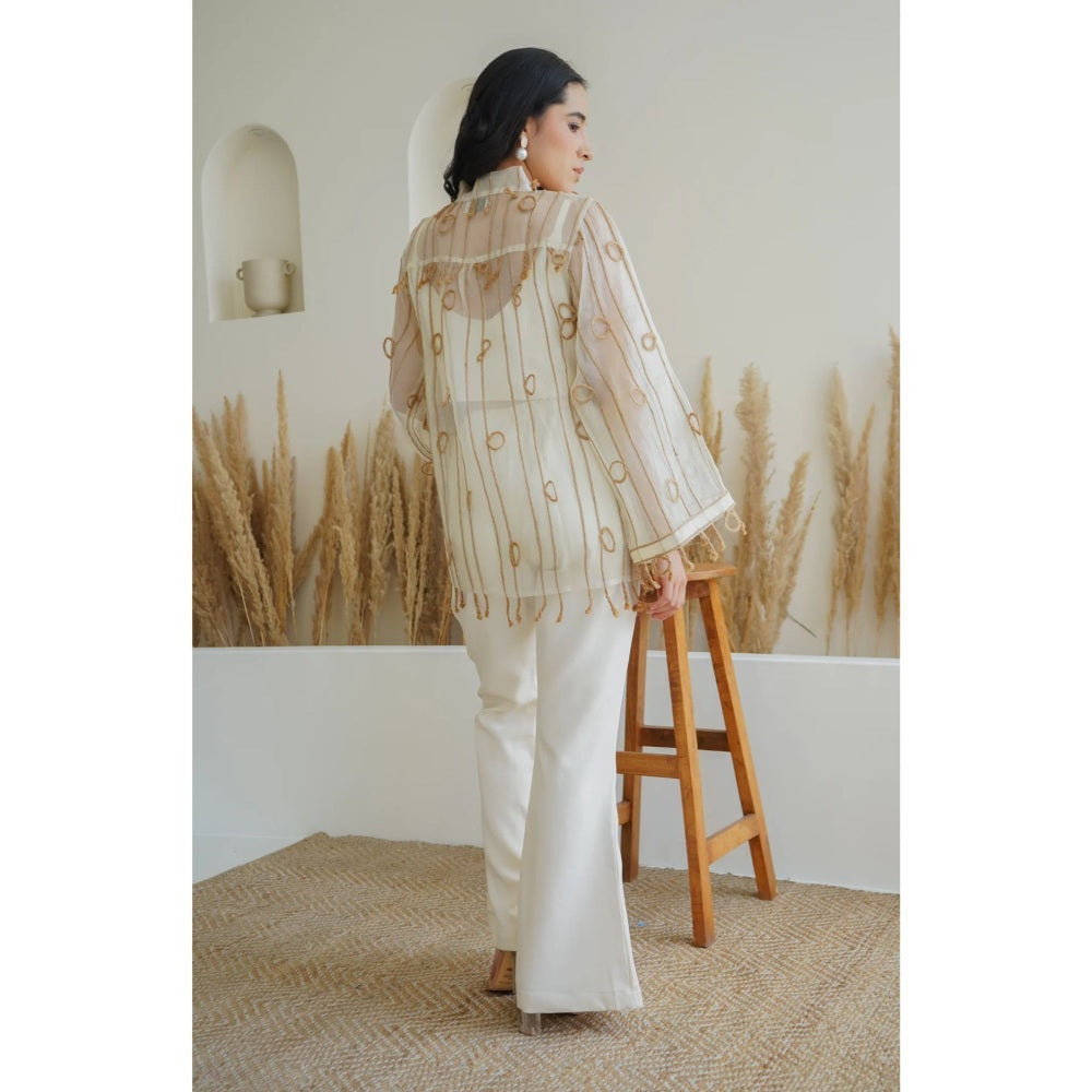 Ruhm Beige Looped Grace Shirt