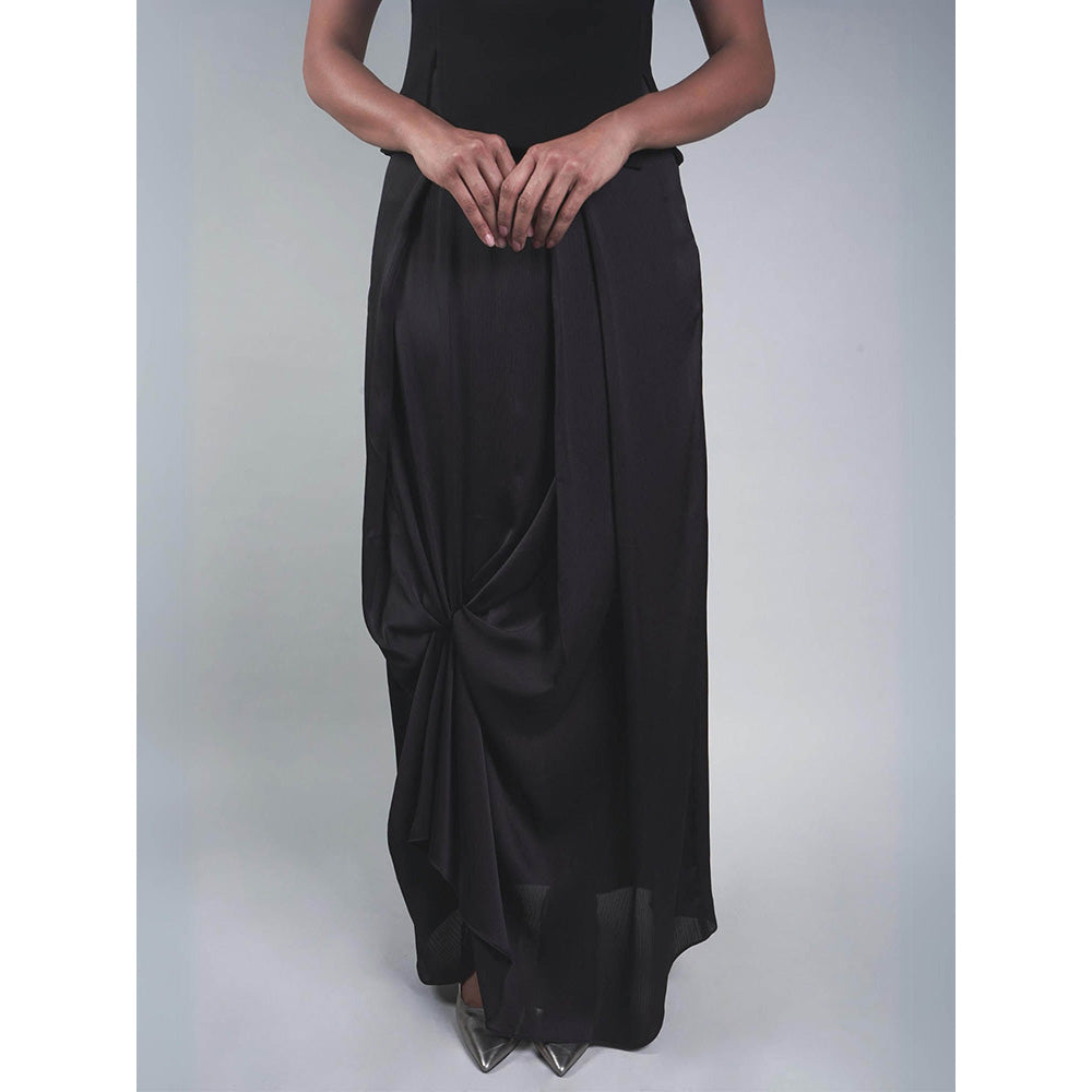 Rukinder Kumar Black Knotted Skirt