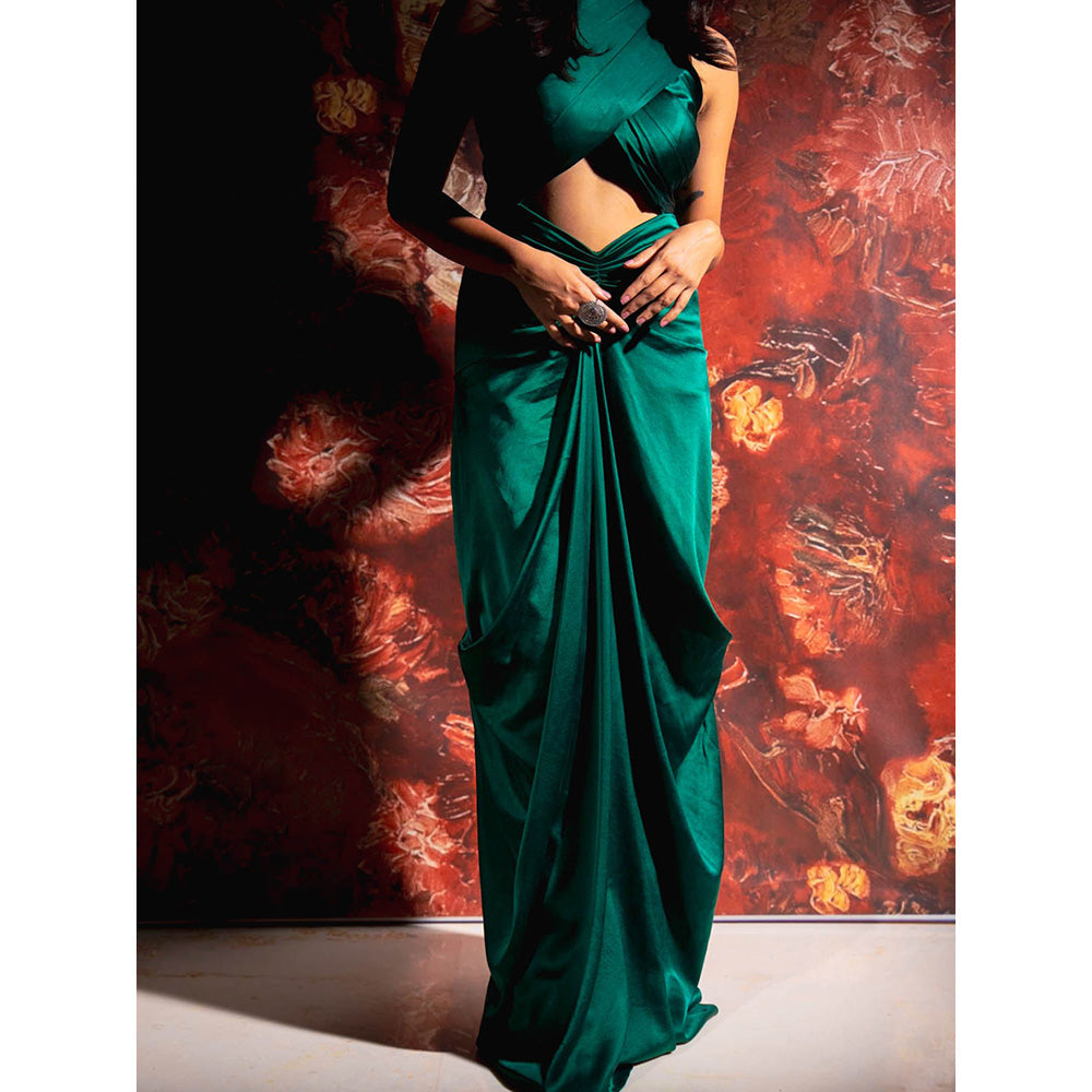 Rukinder Kumar Green Emerald Whisper Gown