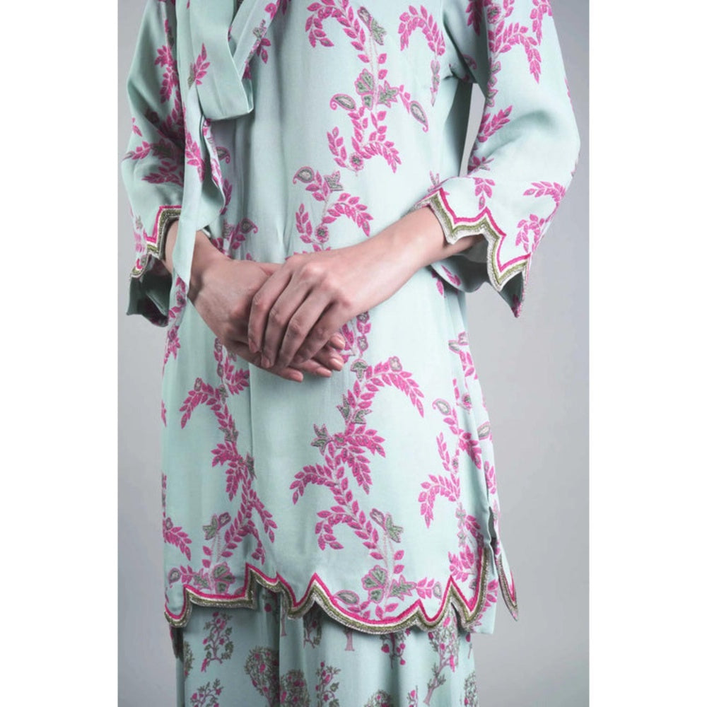 Rukinder Kumar Floral Yard Print Tunic with Sharara