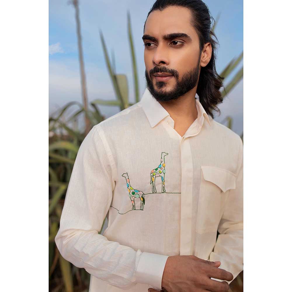 Runit Gupta Men Pastel Giraffe Shirt