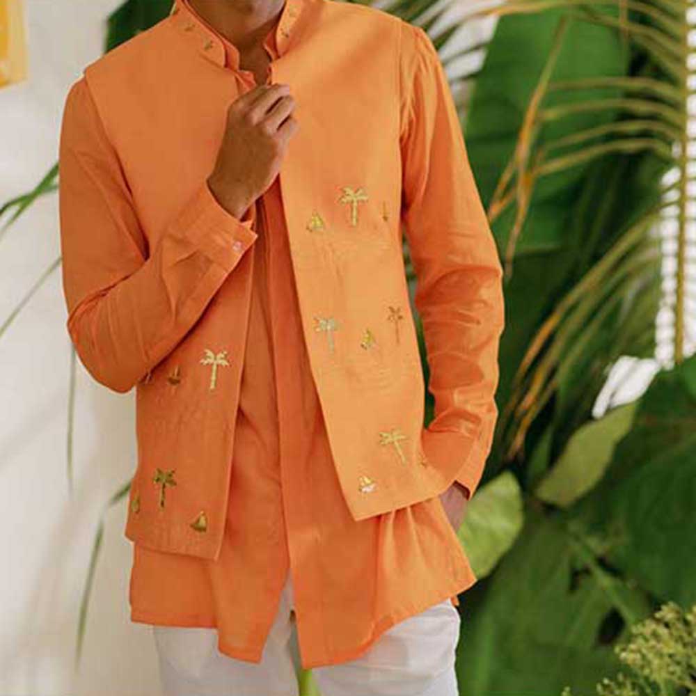 Runit Gupta Tangerine Boat Bundi Jacket